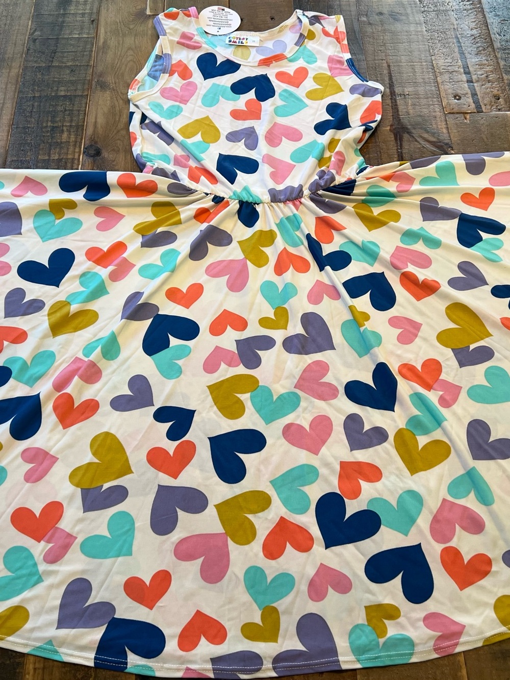 Dot Dot Smile size 11 girls heart tank twirl dress New
